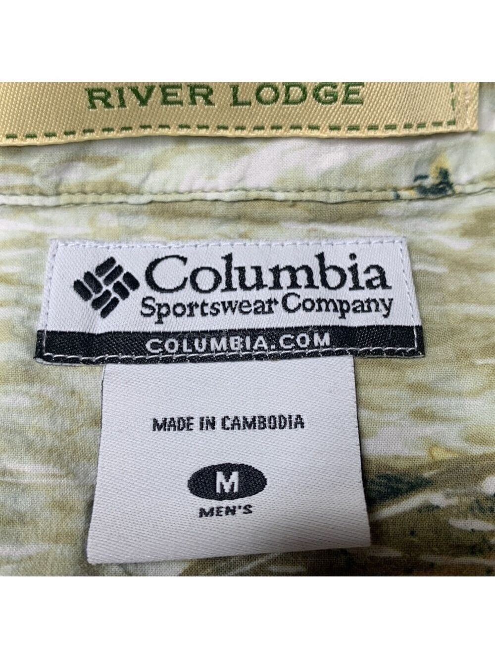 Columbia Shirt Mens M Multicolor Fish Pattern Button Down Short Sleeve Outdoor - Picture 4 of 6